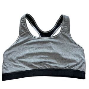 Avia Medium Support Racerback Sports Bra Gray Black Size XL